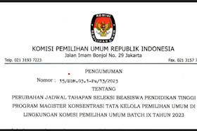 Perubahan Jadwal Seleksi Beasiswa Pendidikan Tinggi Magister Tata Kelola Pemilu di KPU Batch IX Tahun 2023: Kesempatan Baru untuk Pegawai KPU dan Instansi Terkait